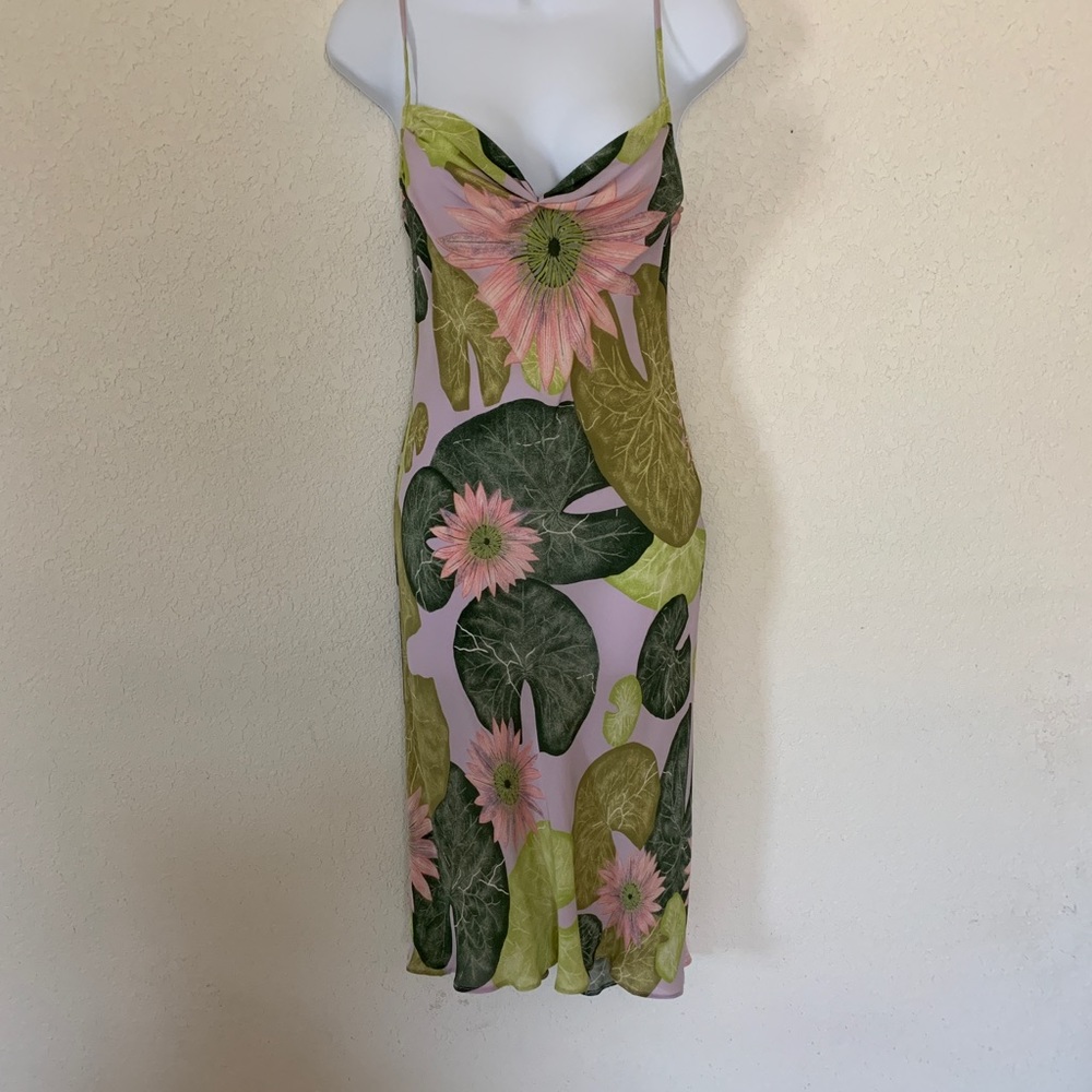 DVF floral slip dress 8/10 pink green GORGEOUS
